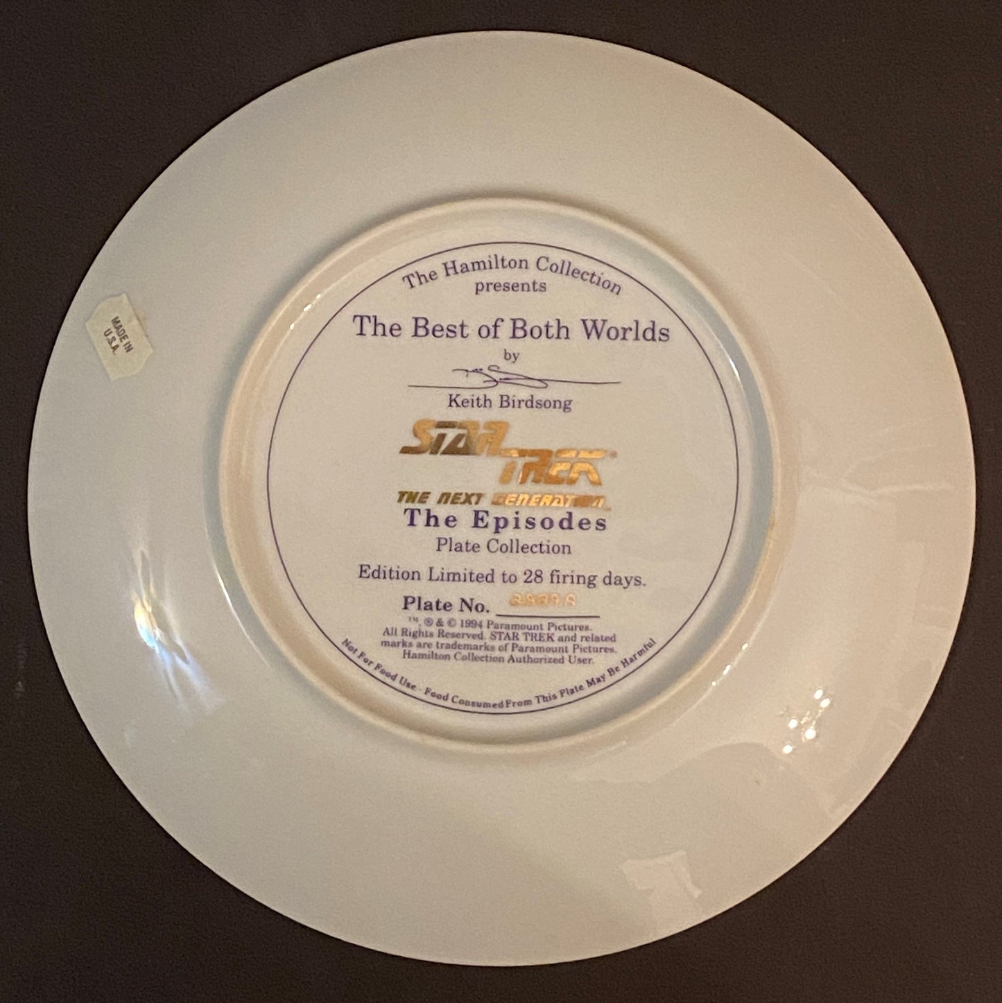 Star Trek: The Next Generation Commemorative Plate