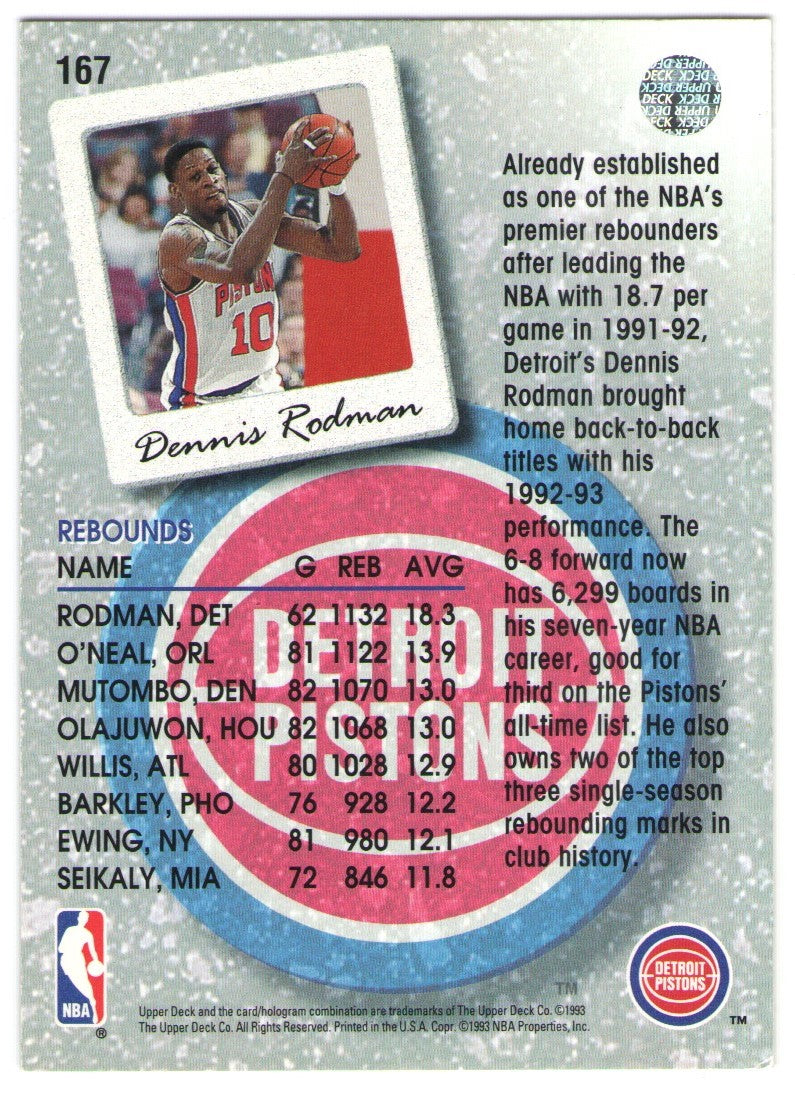 Upper Deck 1993 Dennis Rodman (#167)